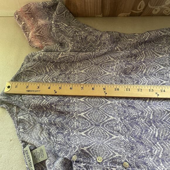 Catherines Shirt Women 1X 18/20W Purple Geometric Print Flowy Lightweight Top - Picture 8 of 9